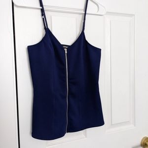 Express Zip Up Navy Blue Cami Tank Top